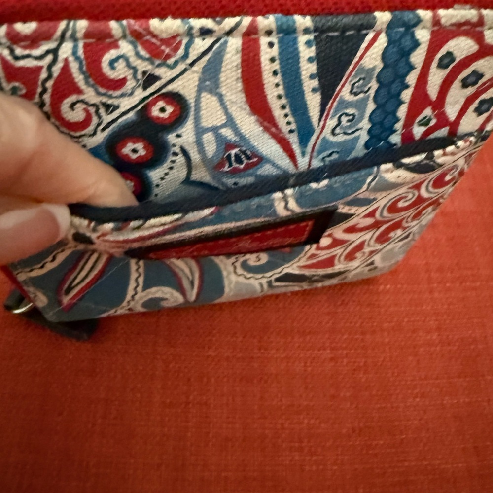 Vera Bradley Paisley Floral Zip Wallet Sea Side Nautical Collection - Picture 5 of 6